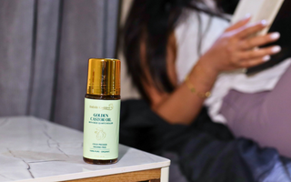 Organic Golden Castor Oil On a nightstand