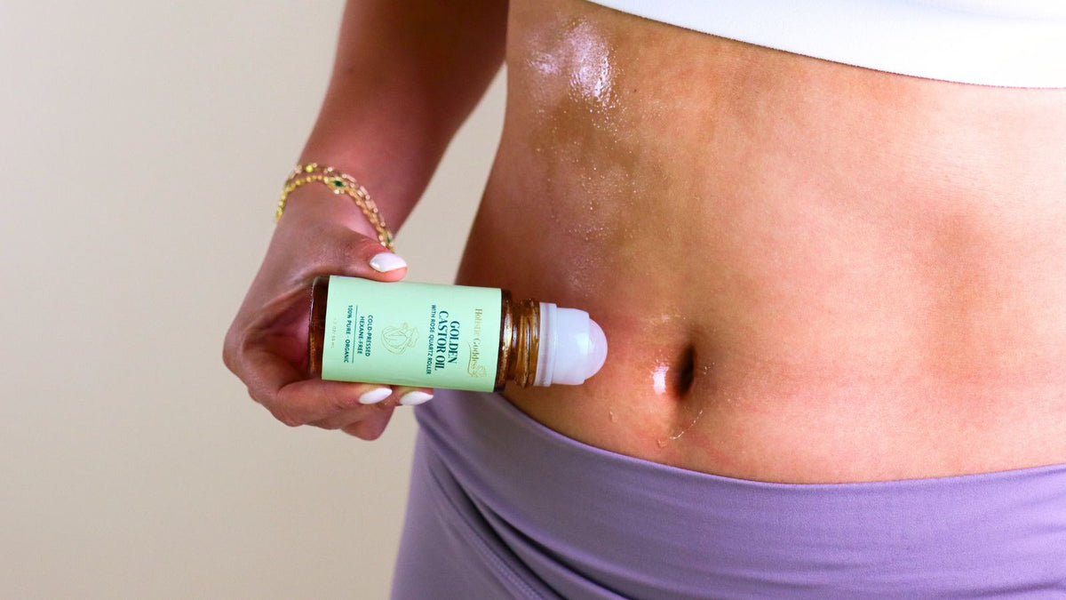 Golden Caastor oil applied on navel