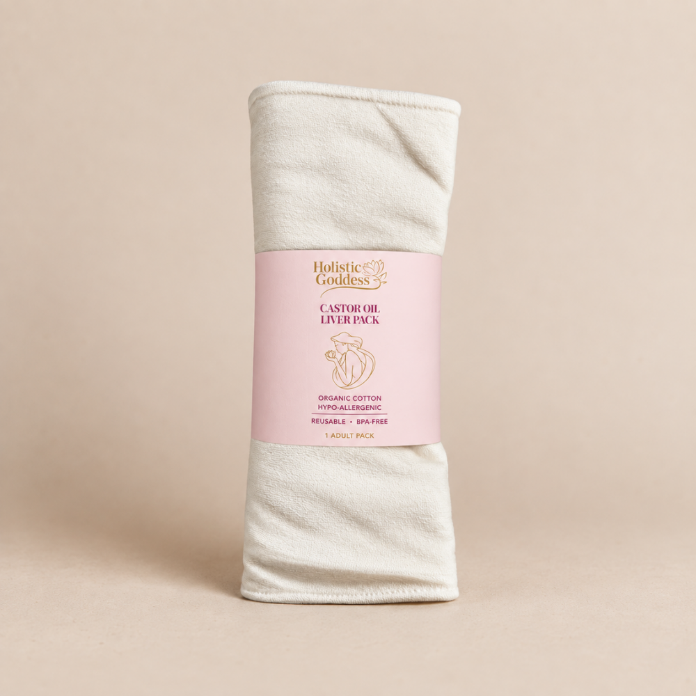 Holistic Goddess Castor Oil Liver Pack with organic cotton wrap
