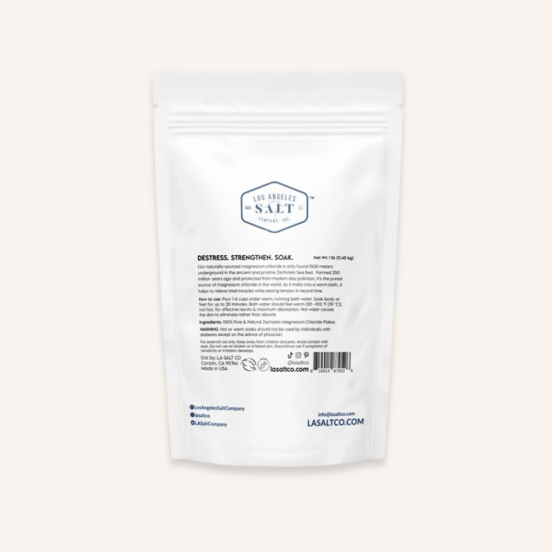 Deep Sea Minerals by LA SALT CO – bag back label with LA Salt Co branding and usage instructions