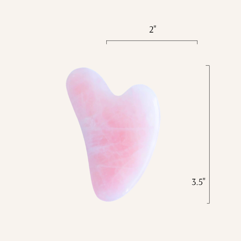 Gua Sha Stone by BeWell – size chart graphic showing gua sha stone dimensions, 2 inch by 3.5 inch