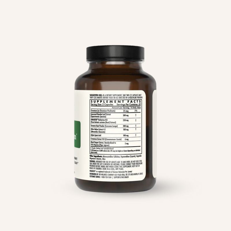 Peak Metabolism by The Wellness Company – bottle back label close-up with Supplement Facts panel
