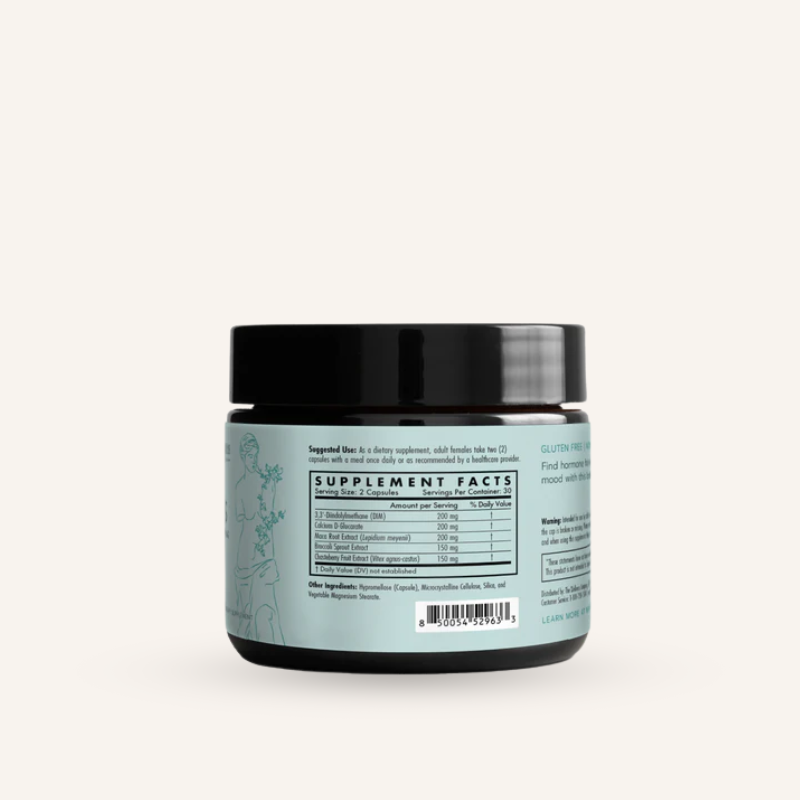 Venus by The Wellness Company – jar back label close-up with Supplement Facts panel and product description text