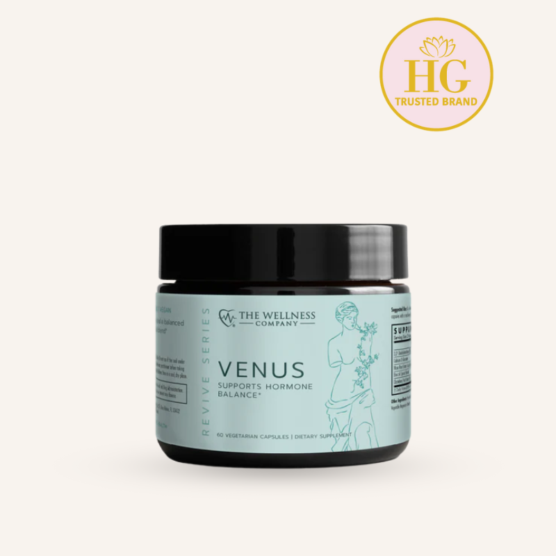 Venus by The Wellness Company – jar product shot, Venus hormonal support supplement label