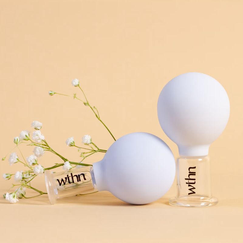 Face Cupping Kit by wthn – face cups styled with flowers